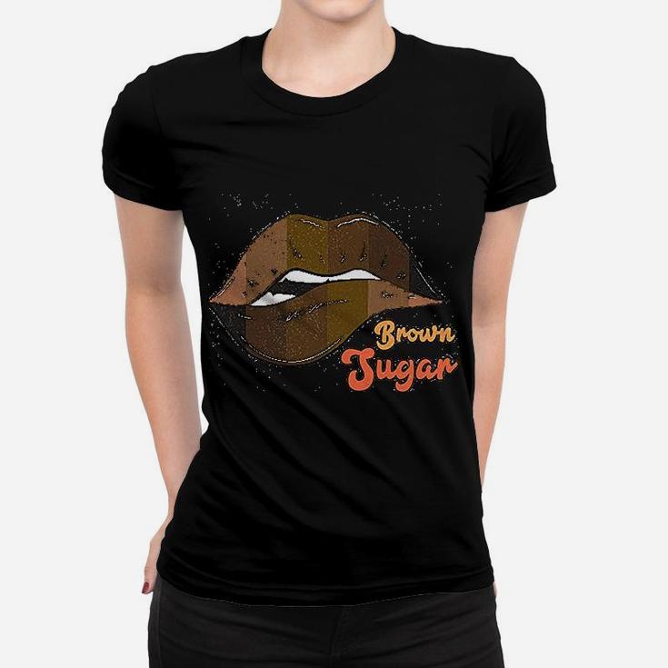 Brown  Lips Women T-shirt