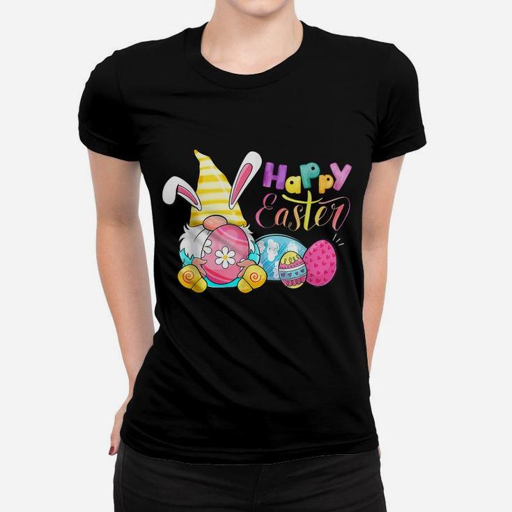 Bunny Gnome Rabbit Eggs Hunting Happy Easter Day Funny Women T-shirt