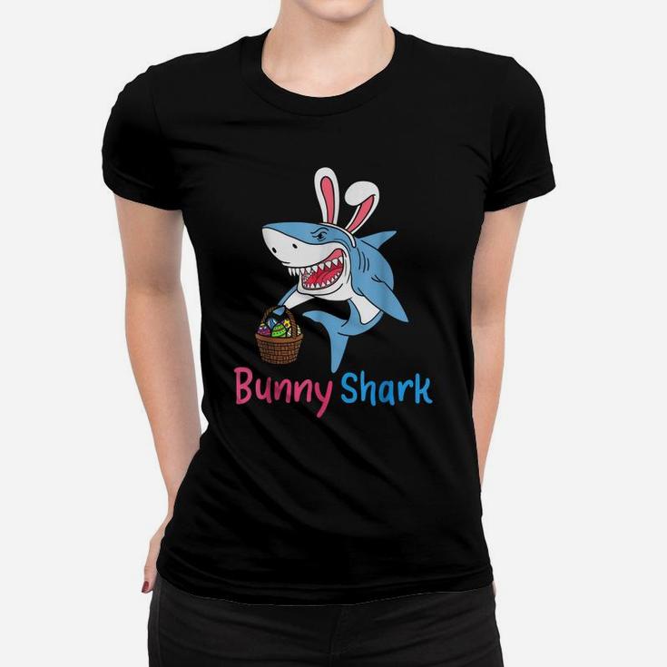 Bunny Shark Clothing Funny Easter Egg Hunting Women T-shirt