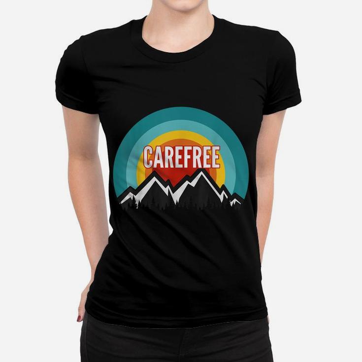 Carefree, Vintage Retro Sunset Design Women T-shirt