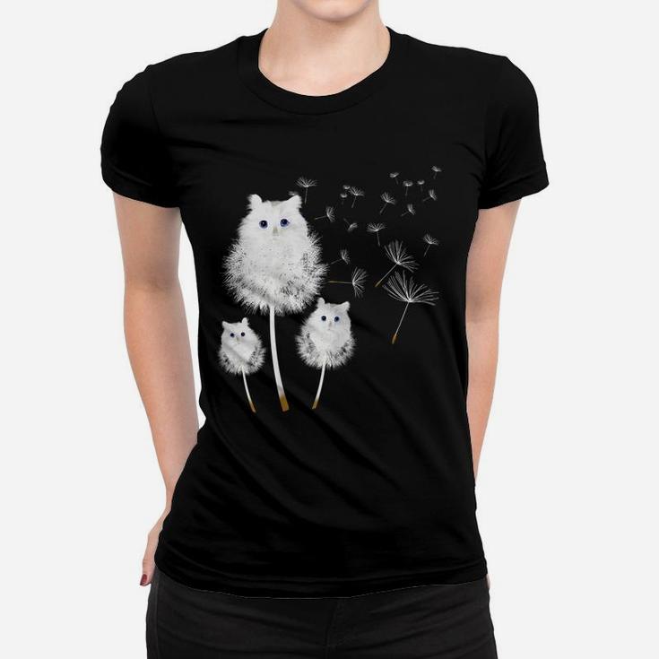 Cat Dandelion Amazing Flower Cat Lover Design Women Girls Women T-shirt