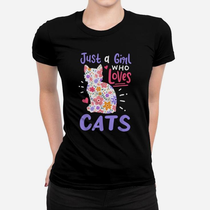 Cat Just A Girl Who Loves Cats Gift For Cat Lovers Women T-shirt