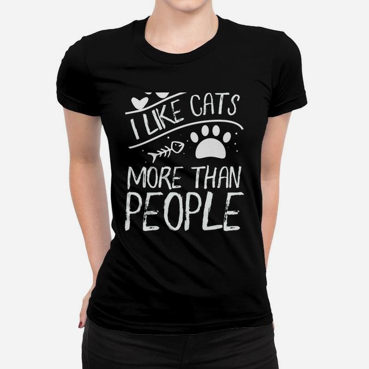 Cat Lover Tee | I Like Cats More Than People Women T-shirt