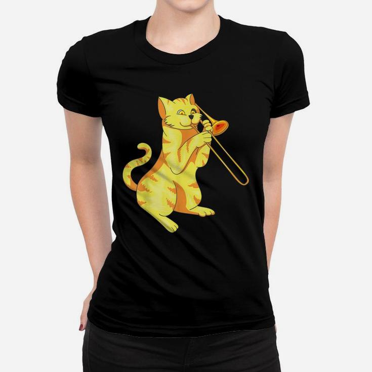 Cat Trombone - Meow Collection Gift For Music Lovers Women T-shirt