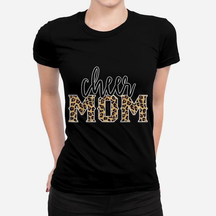 Cheer Mom Leopard Print Womens Proud Cheerleader Mother Women T-shirt