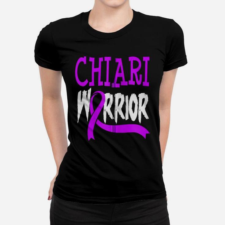 Chiari Malformation Awareness Purple Ribbon Warrior Gift Zip Hoodie Women T-shirt