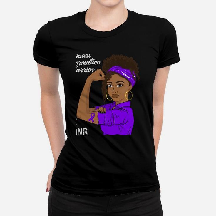Chiari Malformation Warrior Black Girl Awareness Women T-shirt