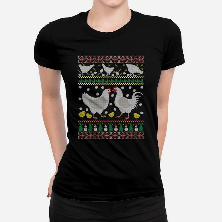 Chicken Ugly Christmas Farm Animal Funny Holiday Xmas Gift Sweatshirt Women T-shirt
