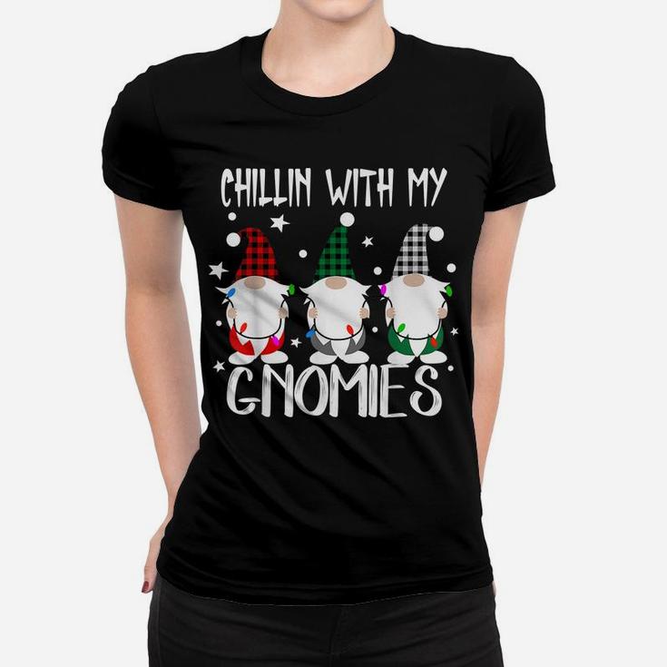 Chillin With My Gnomies Christmas Pamajas Family Funny Xmas Women T-shirt