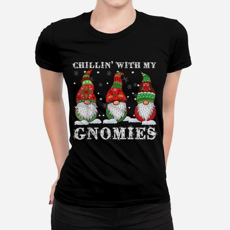 Chillin' With My Gnomies Nordic Gnome Christmas Pajama Gift Women T-shirt