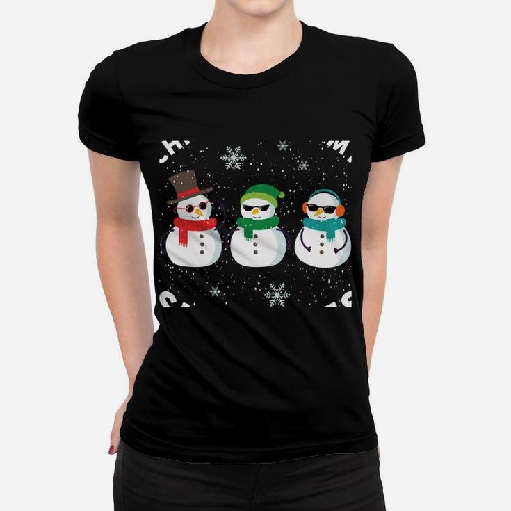 Chillin With My Snowmies Cute Snowman Ugly Christmas Sweater Women T-shirt