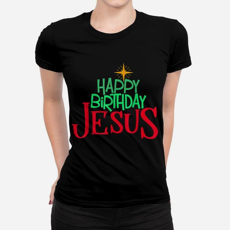 Christian Christmas Happy Birthday Jesus Women Men Kids Gift Women T-shirt