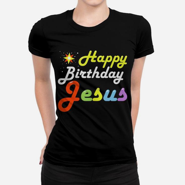 Christian Christmas Happy Birthday Jesus Women Men Kids Women T-shirt