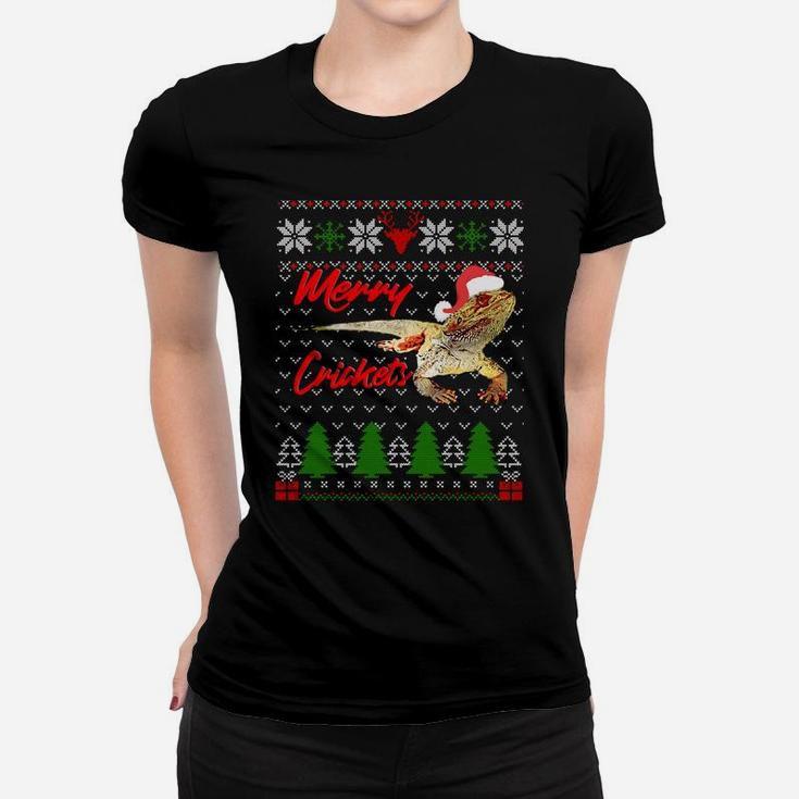 Christmas Bearded Dragon Santa Hat Pet Lizard Reptil Xmas Sweatshirt Women T-shirt