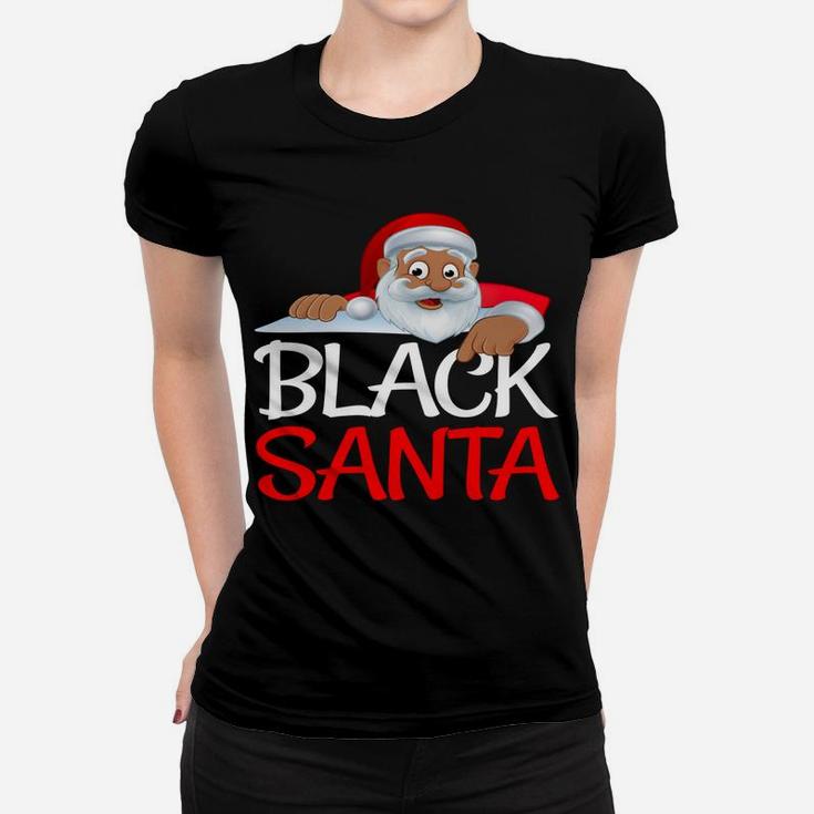 Christmas Black Lives Matter Santa African American Design Women T-shirt