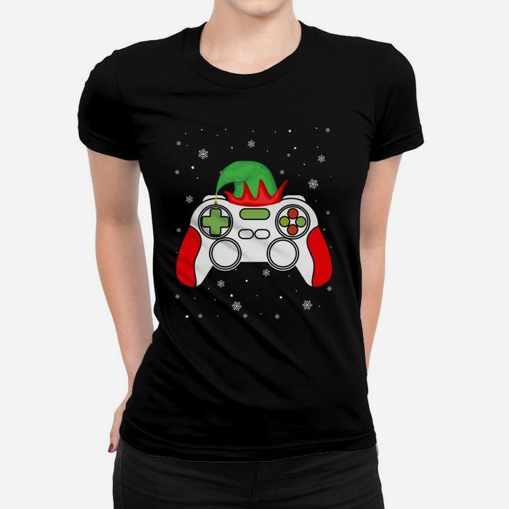 Christmas Elf Gamer Controller Boys Kids Teens Gaming Xmas Women T-shirt