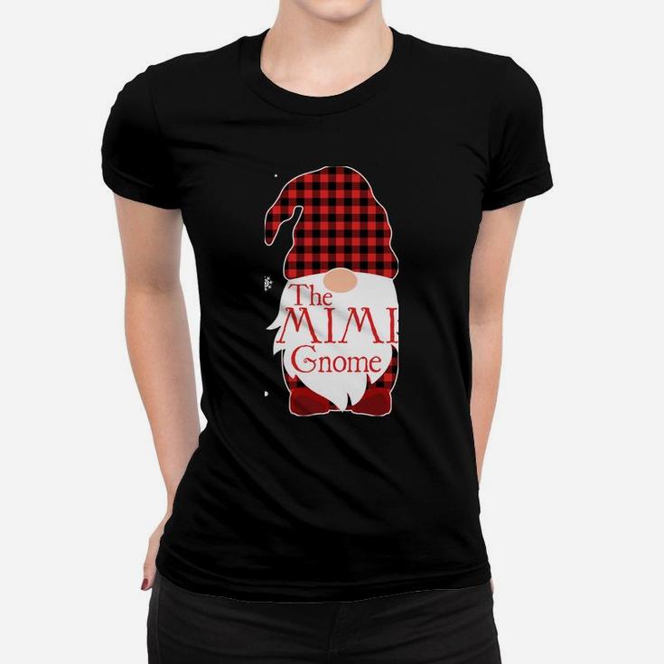 Christmas Pajama Family Gift Mimi Gnome Buffalo Plaid Women T-shirt
