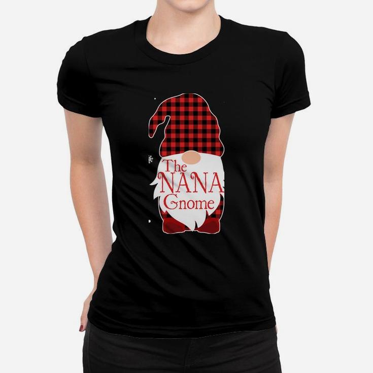 Christmas Pajama Family Gift Nana Gnome Buffalo Plaid Women T-shirt