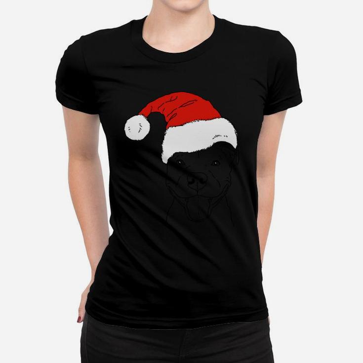 Christmas Pit Bull,Santa Pittie,Pittie Mom,Holiday Pitbull Women T-shirt