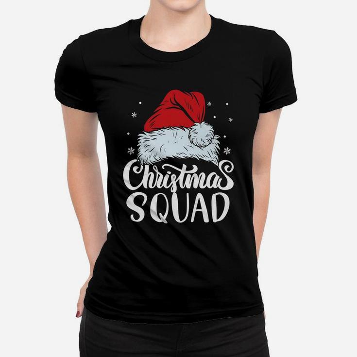 Christmas Squad Santa Hat Funny Family Matching Pajamas Women T-shirt