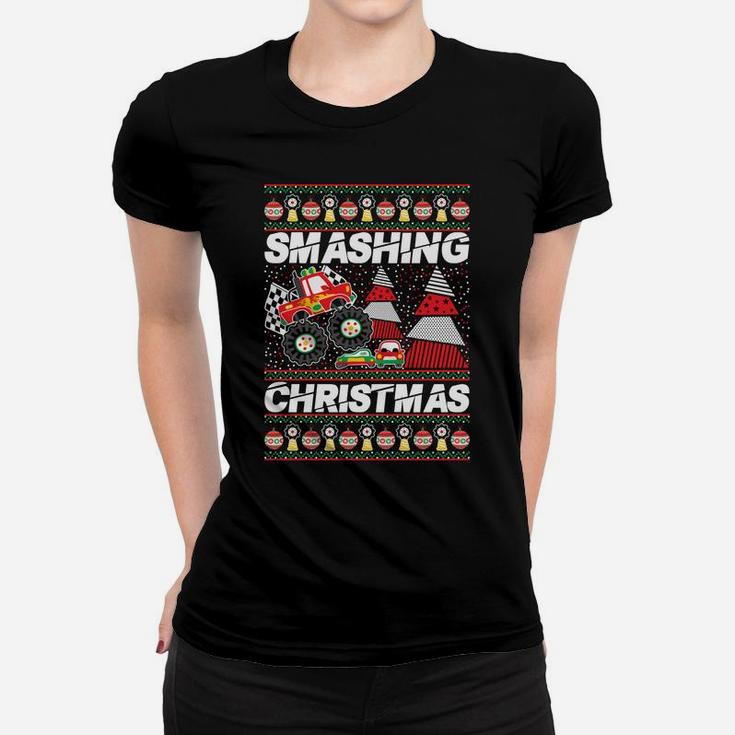 Christmas Truck Shirt Funny Monster Truck Boys Gift Sweatshirt Women T-shirt