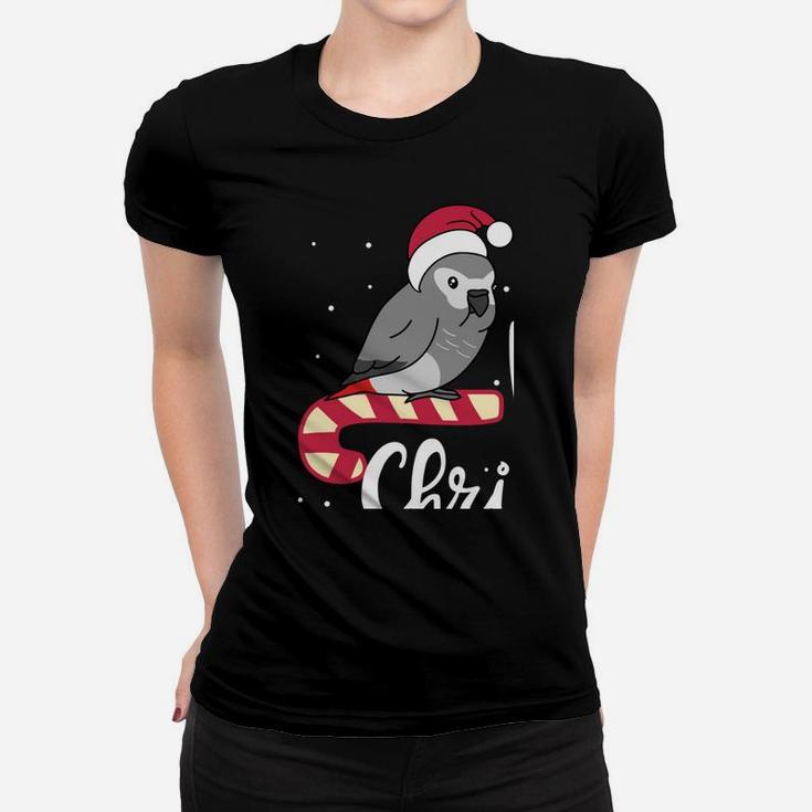 Chubby African Grey Parrot Merry Christmas Kawaii Sweatshirt Women T-shirt