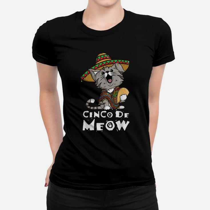 Cinco De Meow Shirt With Smiling Cat Taco And Sombrero Women T-shirt