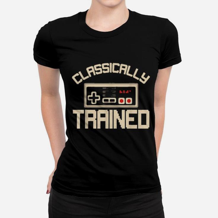 Classically Trained Video Game Retro Vintage Distressed Women T-shirt