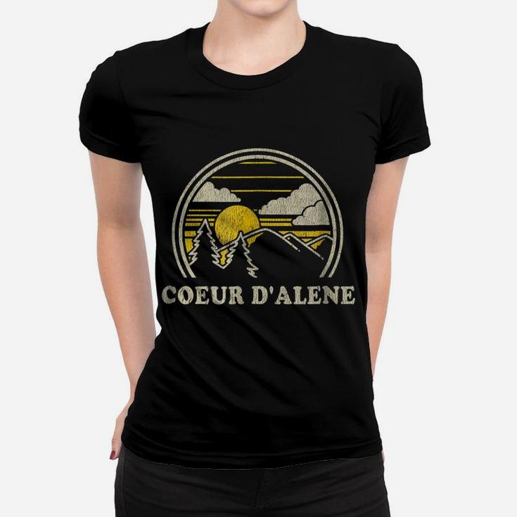 Coeur D'alene Idaho Id T Shirt Vintage Hiking Mountains Tee Women T-shirt
