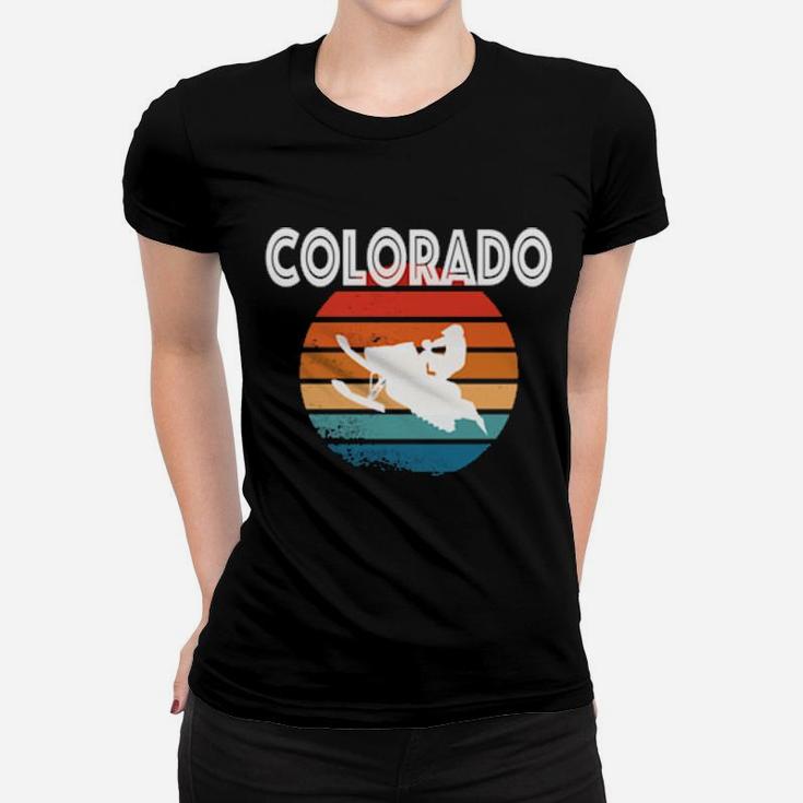 Colorado Co Vintage Retro Snowmobile 70'S Distressed Women T-shirt