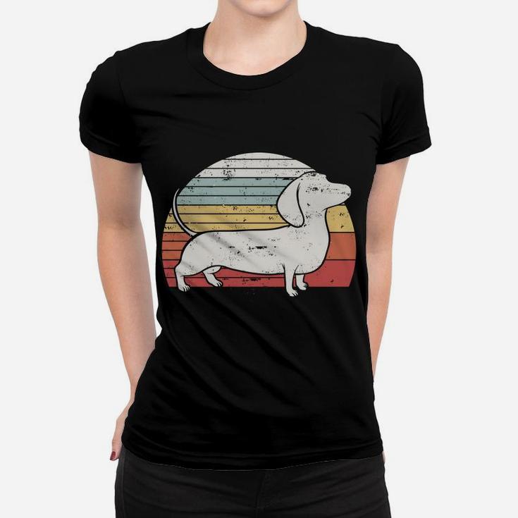 Cool Retro Dachshund Dog Gift Design Weiner Dog Fans Women T-shirt