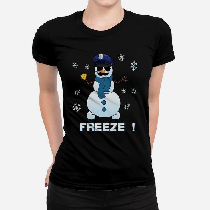 Cop Snowman Hoodie Freeze Christmas Party Gift Hoodies Xmas Women T-shirt