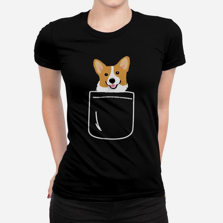 Corgi In Pocket Funny Corgi Crazy Dog Lover Gift Women T-shirt