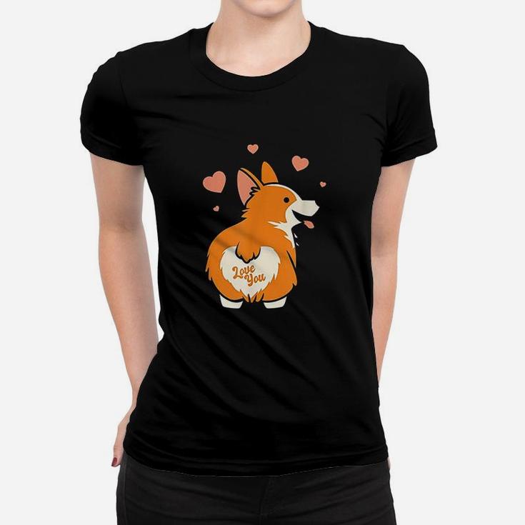 Corgi Valentines Day Gift Dog Lover Heart Women T-shirt