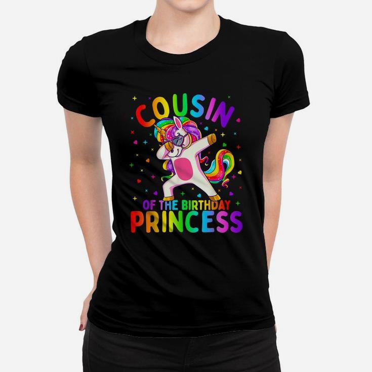 Cousin Of The Birthday Princess Girl Dabbing Unicorn Women T-shirt