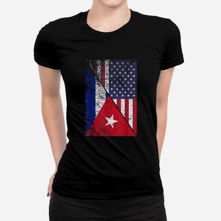Cuba American Flag Women T-shirt