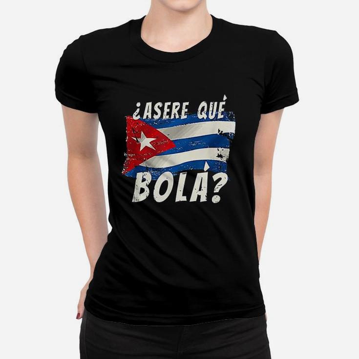 Cuban Flag Funny Cuba Miami Saying Spanish Greeting Women T-shirt