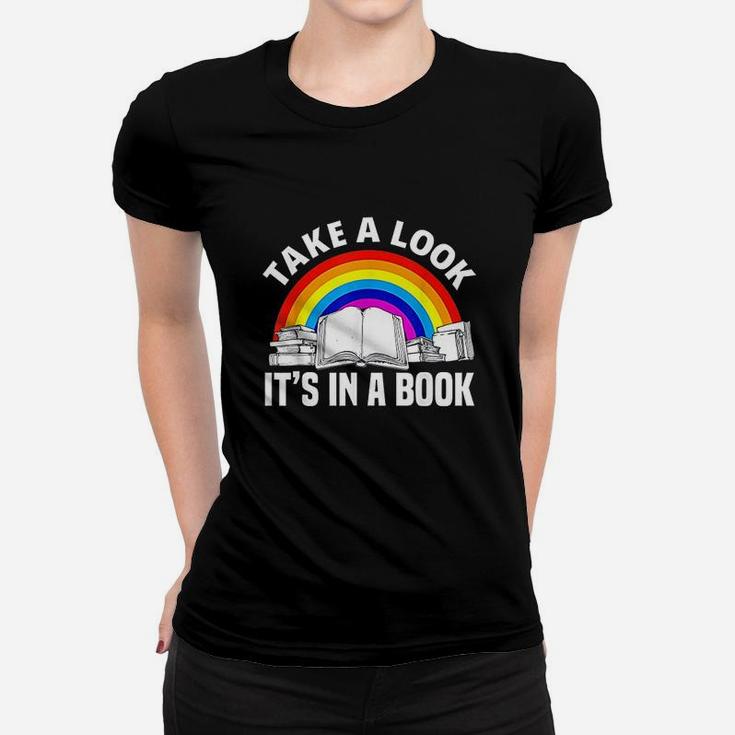 Cute Book Reader Rainbow Book Women T-shirt