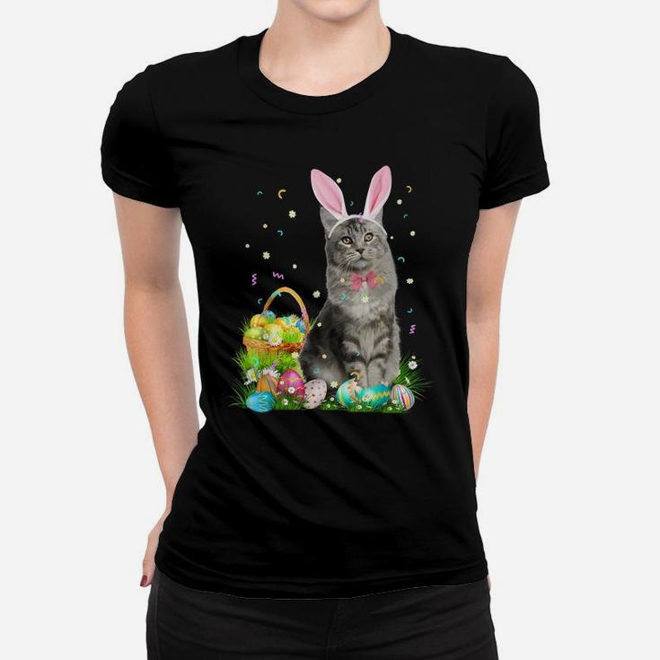 Cute Cat Easter Day Bunny Eggs Costume Gift Mens Womens Kids Women T-shirt