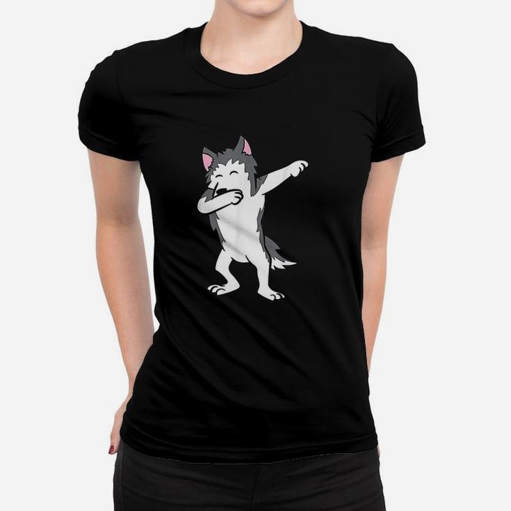 Cute Dabbing Husky Dog Love Huskies Kids Husky Women T-shirt