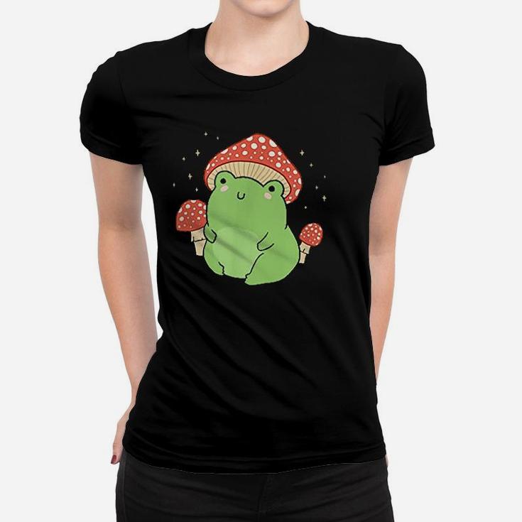 Cute Frog Mushroom Hat Women T-shirt