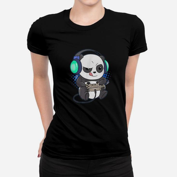 Cute Gaming Panda Video Game Computer Player Videogame Pc Women T-shirt