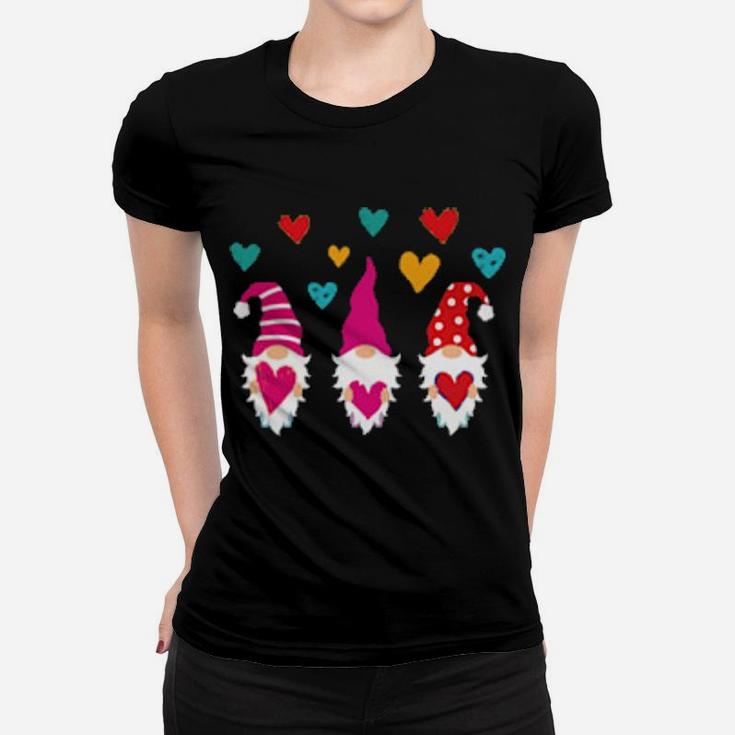 Cute Gnomes Holding Hearts Valentines Day Boys Girls Shirt Women T-shirt