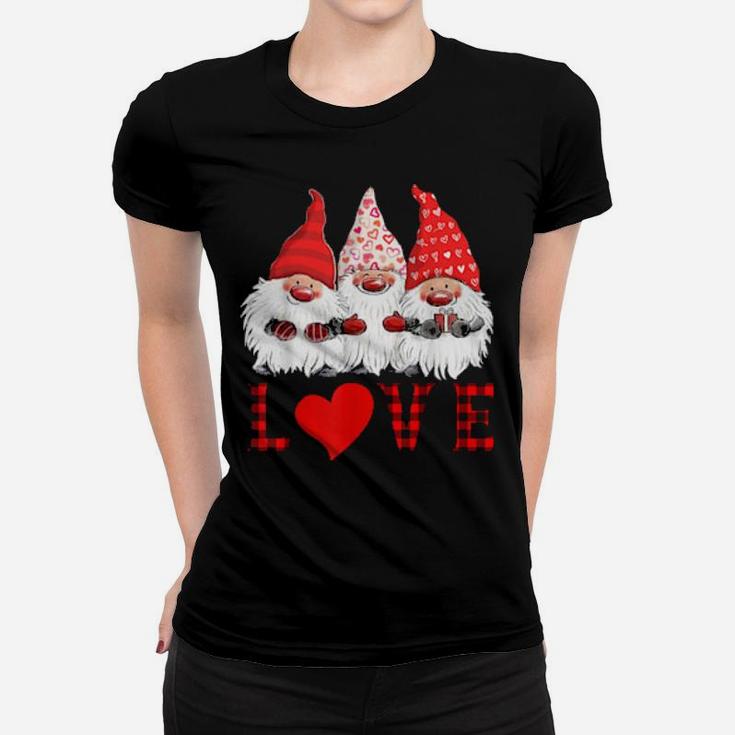 Cute Gnomes Love Plaid Cute Sweet Valentine Gift Classic Women Women T-shirt