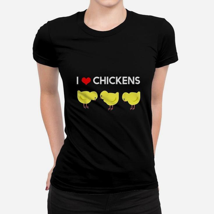 Cute I Love Chickens Design Women T-shirt