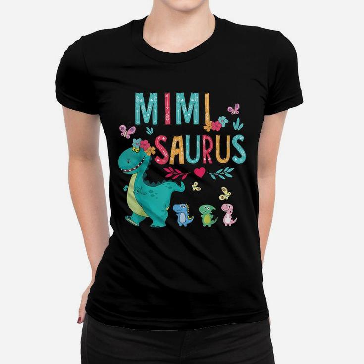 Cute Mimisaurus Flower Butterfly Dinosaur Mother's Day Women T-shirt