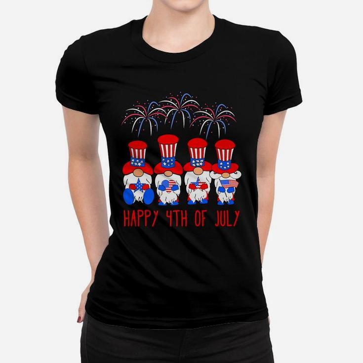 Cute Patriotic Gnomes American Happy 4Th Of July Women T-shirt