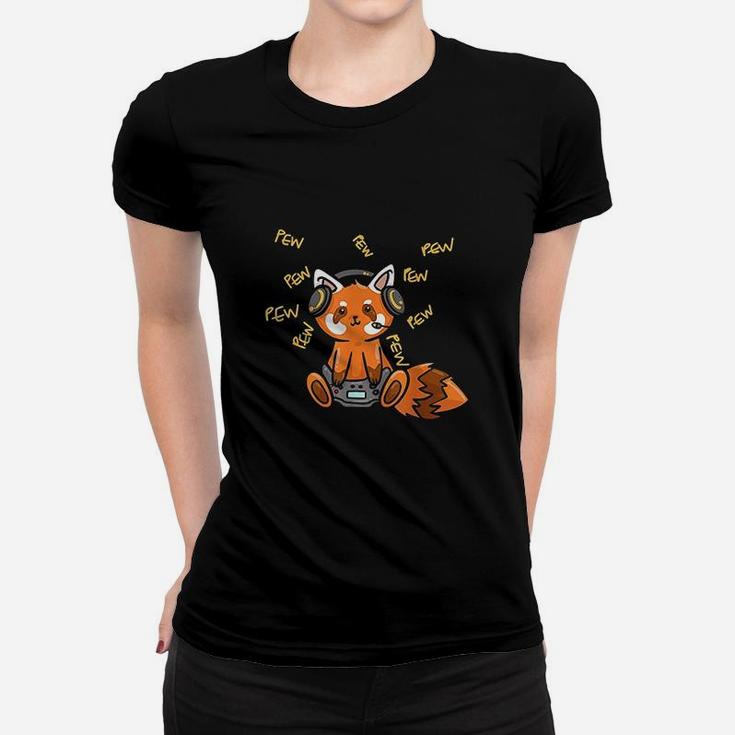 Cute Red Cat Gaming Women T-shirt