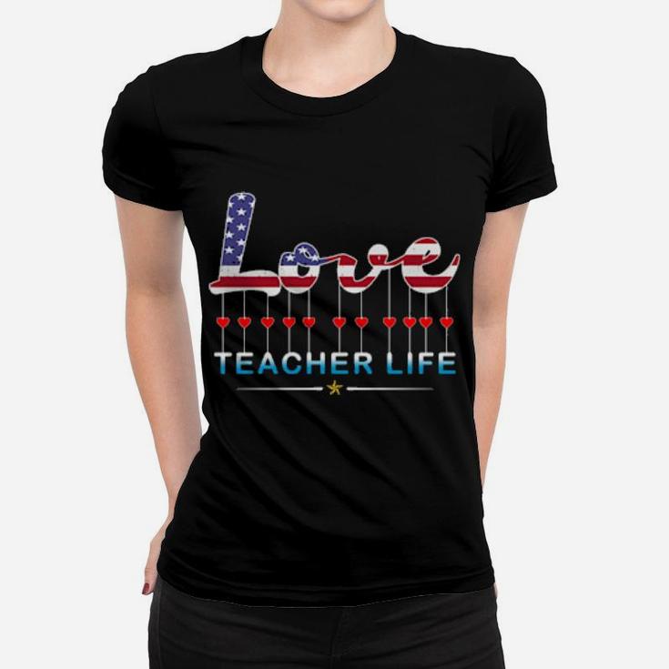 Cute School Love Teacher Life Valentines Day Teacher Women T-shirt