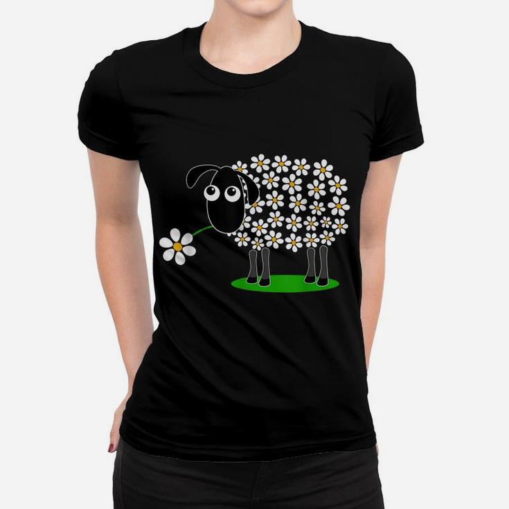 Cute Sheep With Flower Wool  Gift For Girls Women Tee Women T-shirt